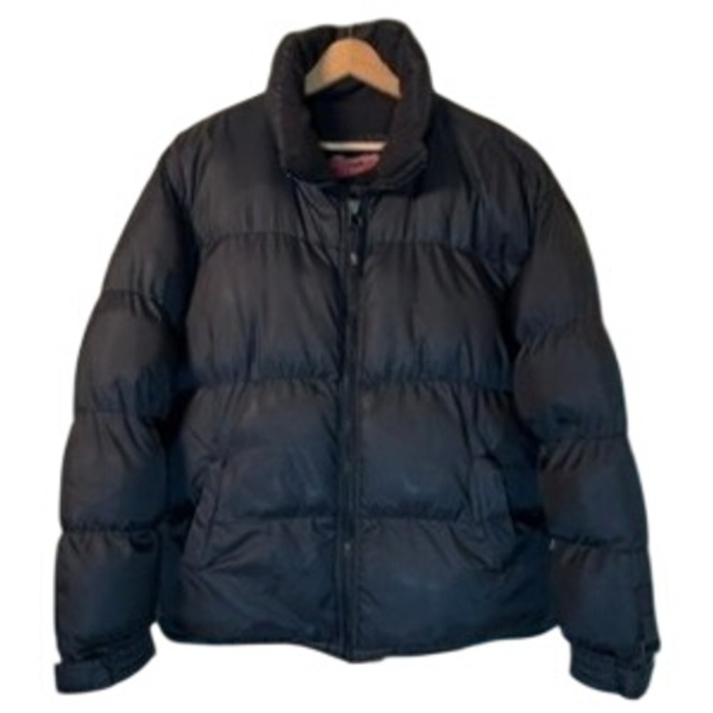 Brooklyn Express Puffer Jacket Women Medium Black Vintage 90s Quilted Fleece